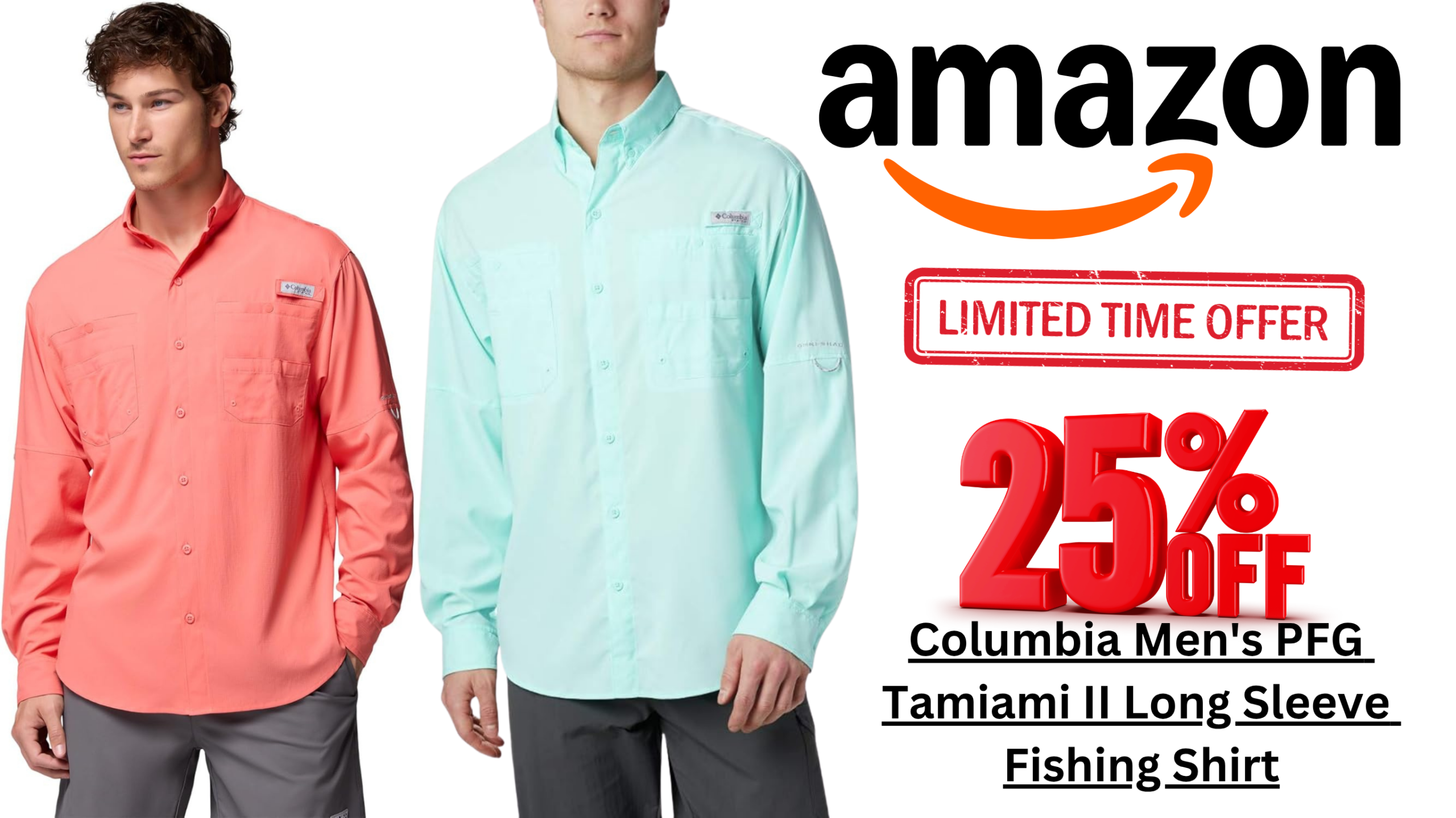 Columbia Tamiami Fishing Shirt for men featuring lightweight breathable fabric with UPF sun protection, ideal for fishing, boating, and outdoor adventures.