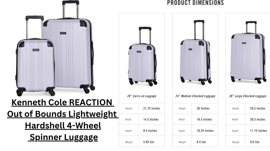 Kenneth Cole REACTION Lightweight Hardshell Luggage standing in airport terminal