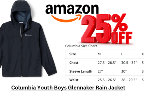 Columbia Youth Glennaker Rain Jacket black lightweight waterproof outdoor wear for kids