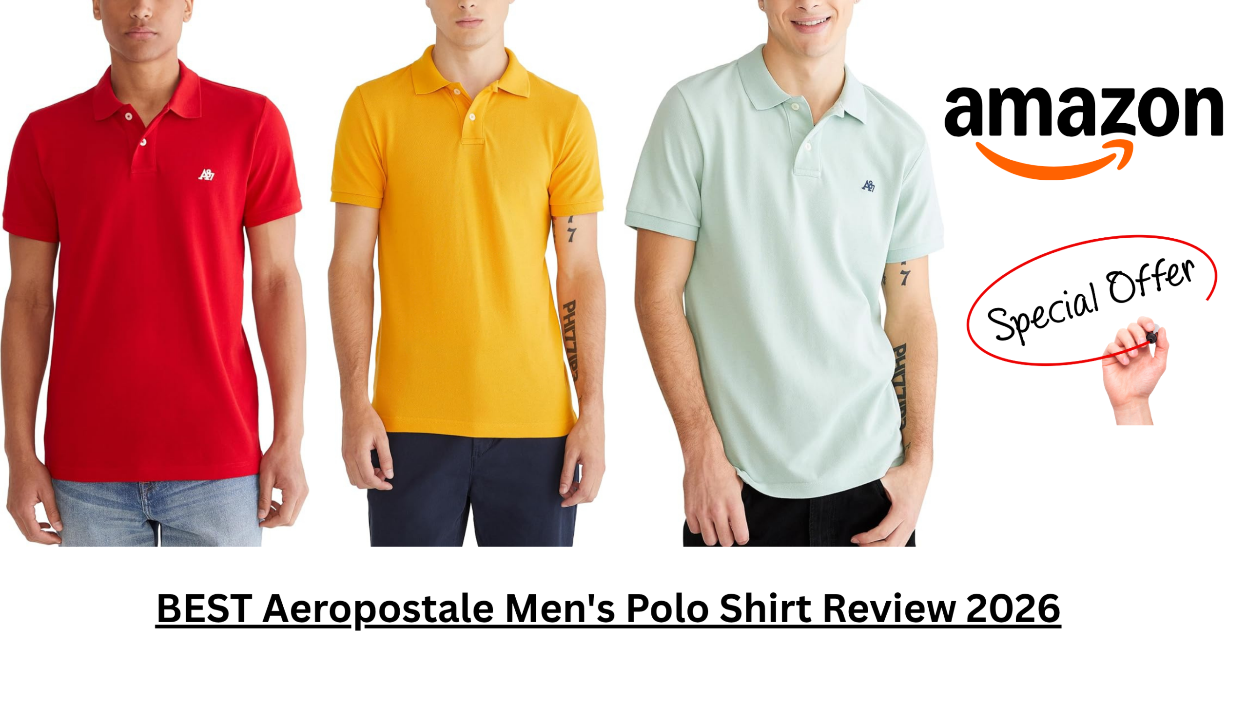Aeropostale Men's Polo Shirt featuring breathable fabric, classic collar design, and comfortable fit for everyday casual and business casual wear.