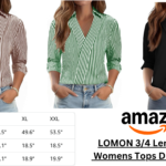 LOMON Fashion Blouses for Women featuring a stylish V-neck collared design perfect for business casual and everyday wear.