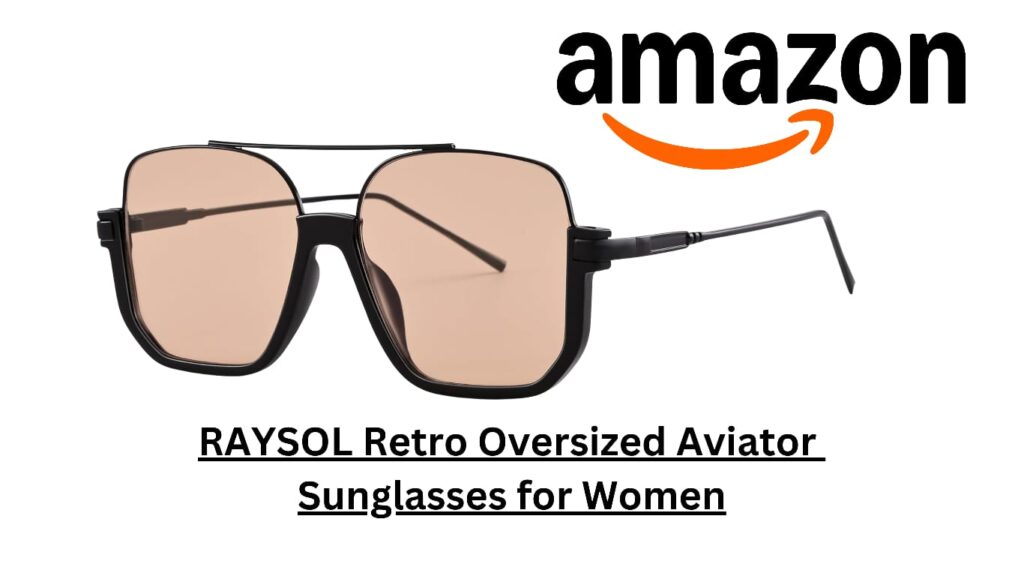 RAYSOL Oversized Brown Aviator Sunglasses for Women & Men – Stylish UV Protection Shades