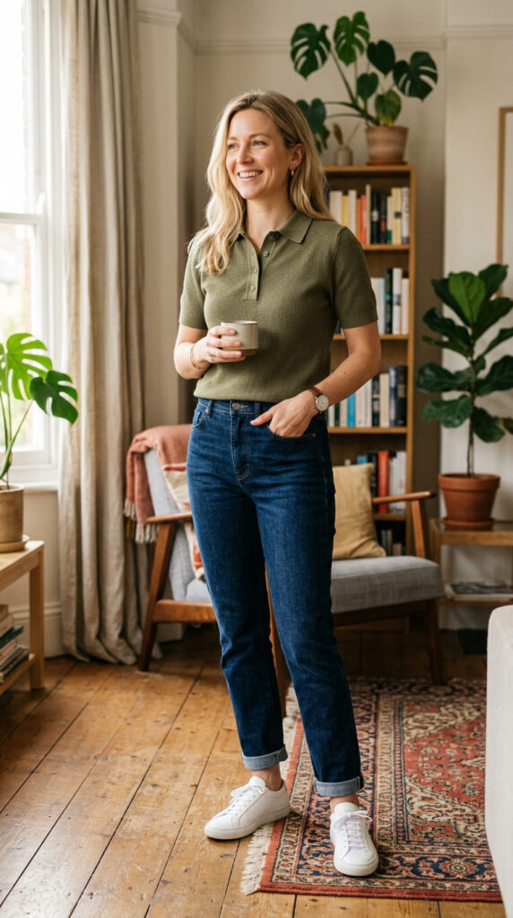 A Line Dress with Flats