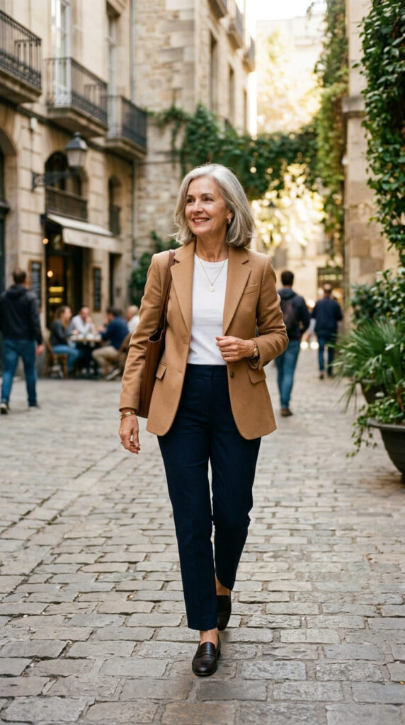 A Well Fitted Blazer in a Neutral Tone