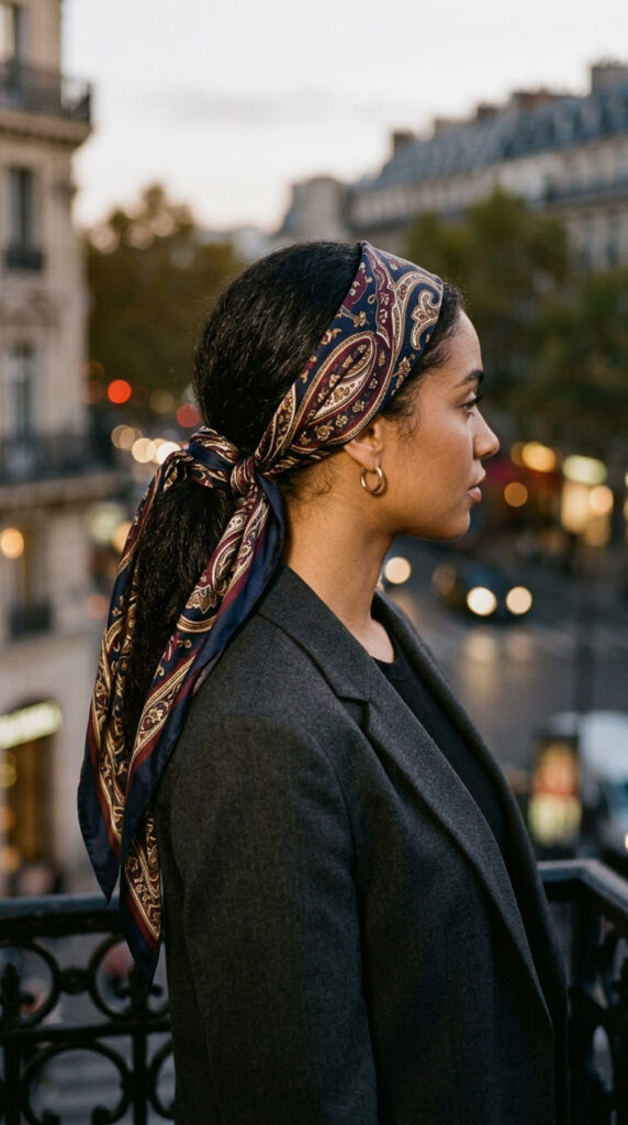 Bandana as a Neck Scarf Turned Hair Piece