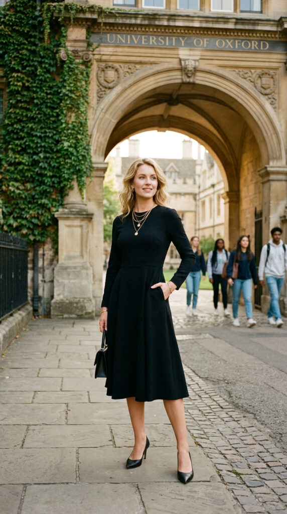 Black Fit-and-Flare Dress
