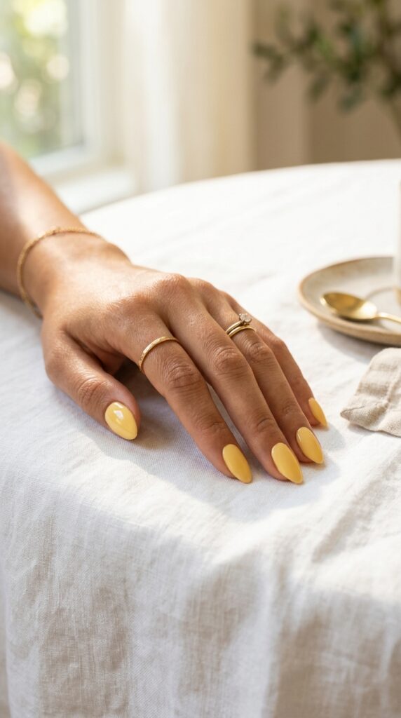 Butter Yellow Nails