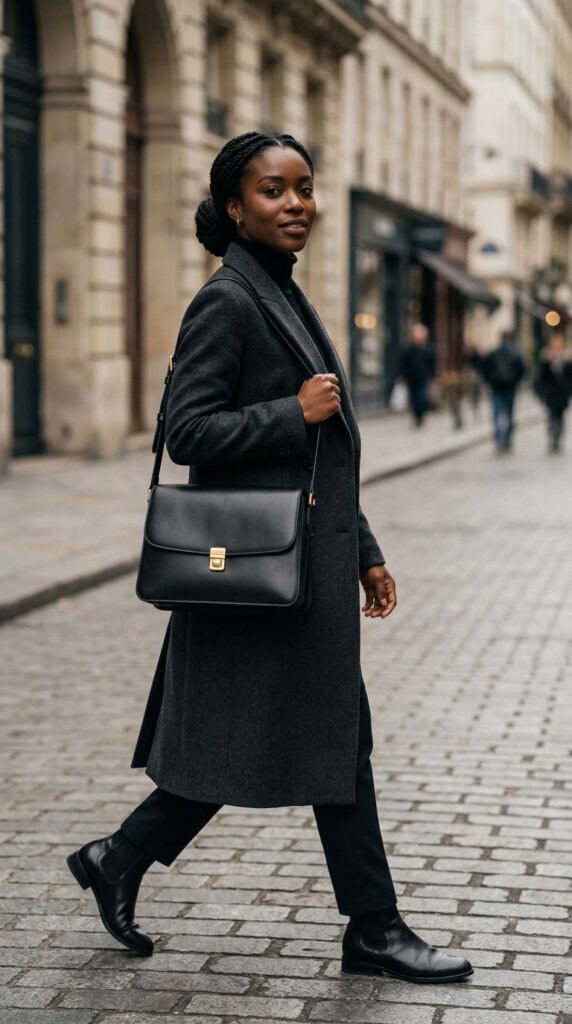 Classic Black Shoulder Bag