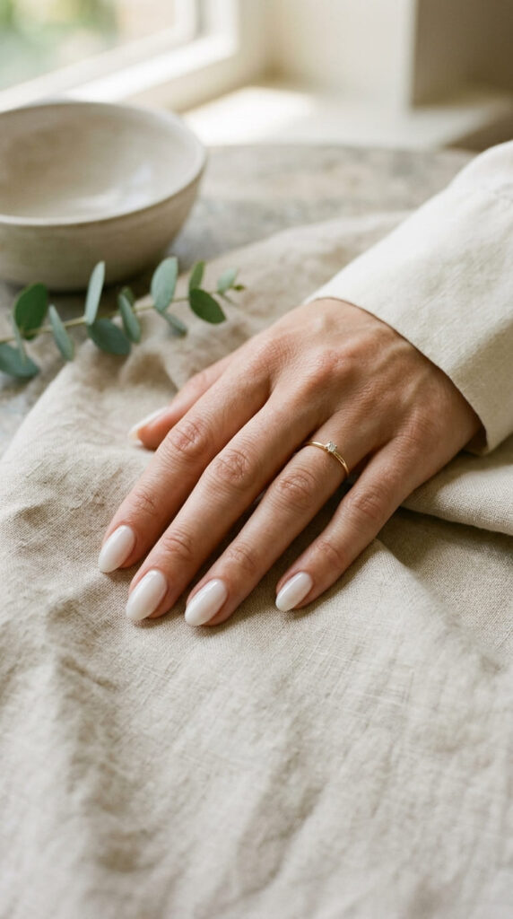 Clean Girl Milky White Nails
