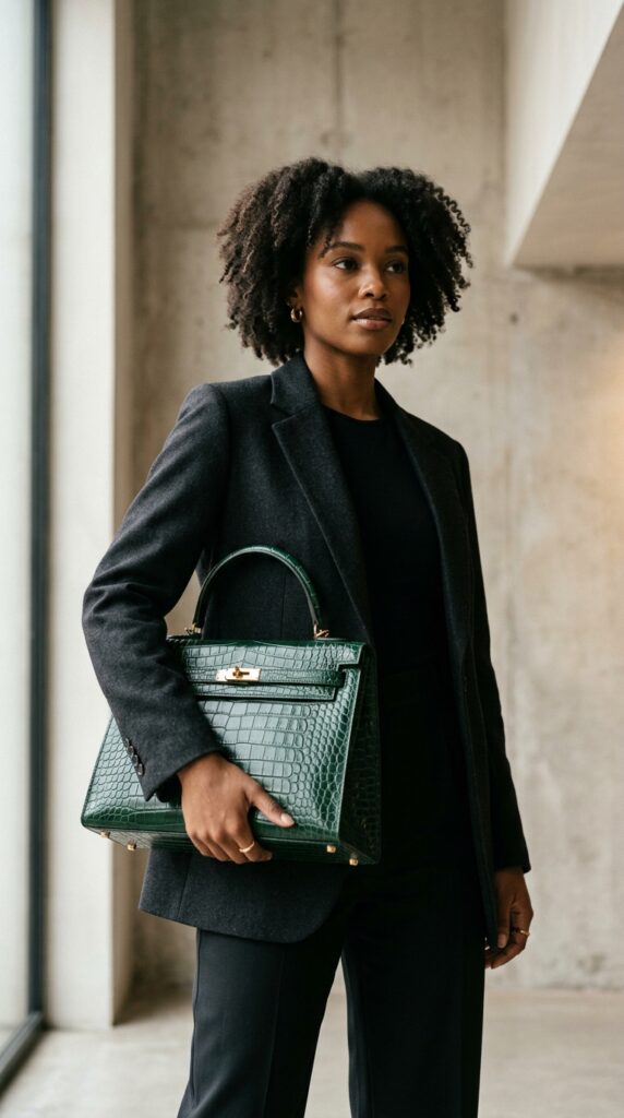 Croc Embossed Statement Bag