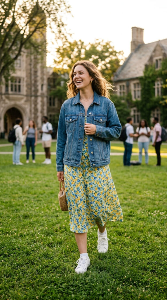 Denim Jacket Over Sundress