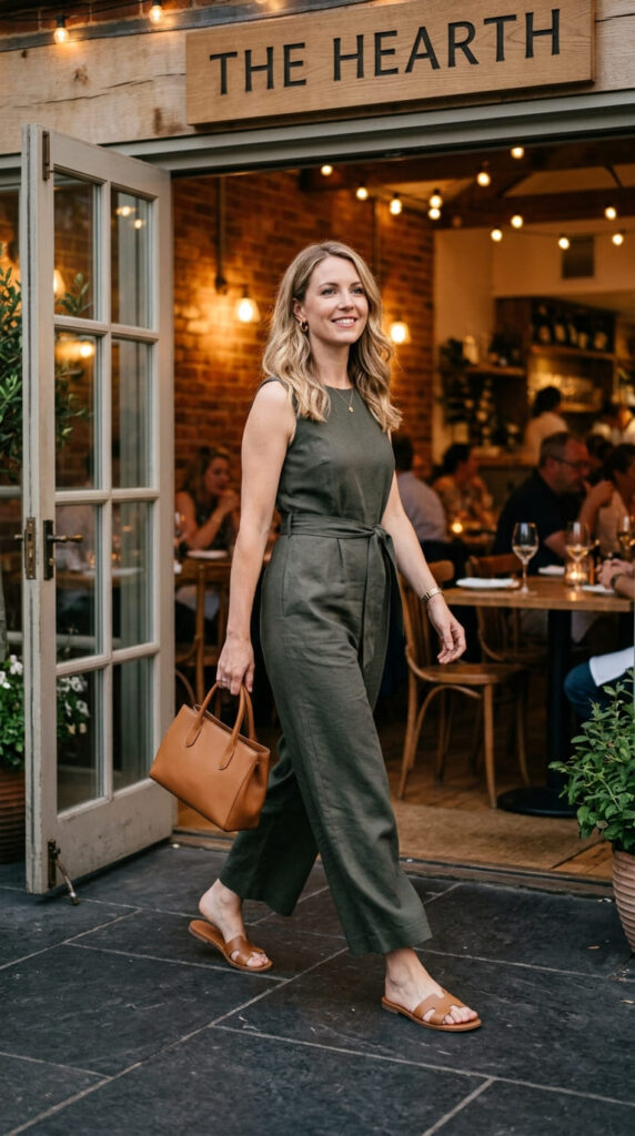 Jumpsuit with Flat Sandals