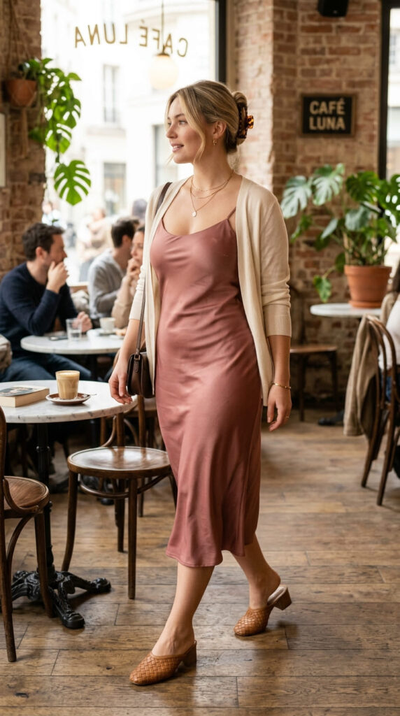 Midi Slip Dress for Hourglass Figure