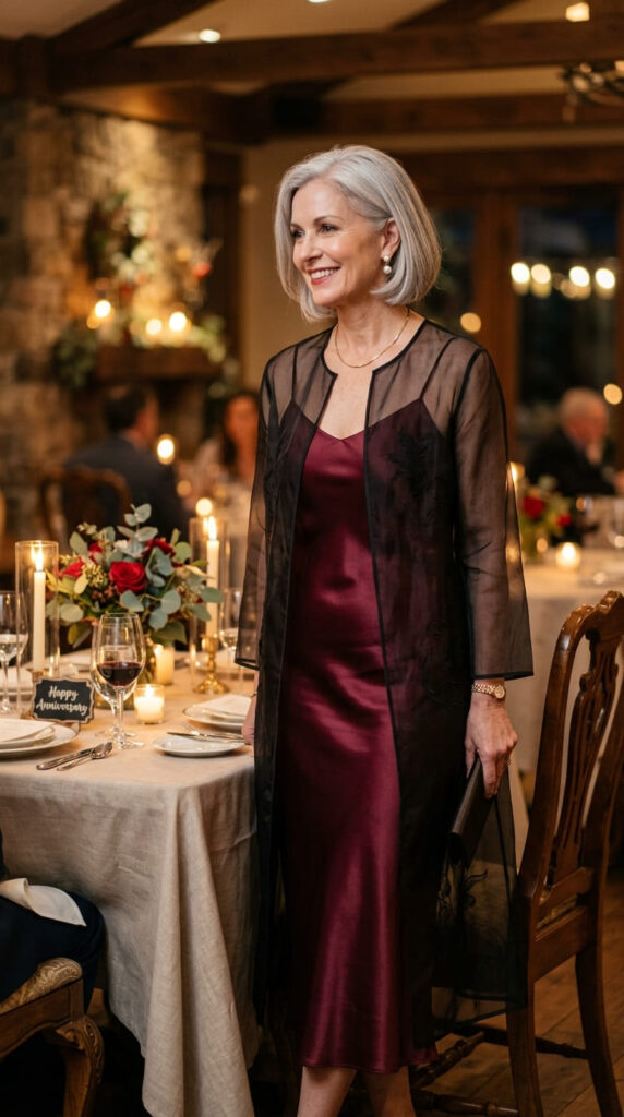 Satin Slip Dress with a Layering Piece