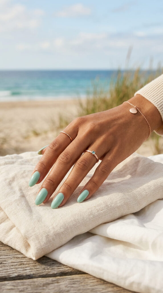Seafoam Green Nails