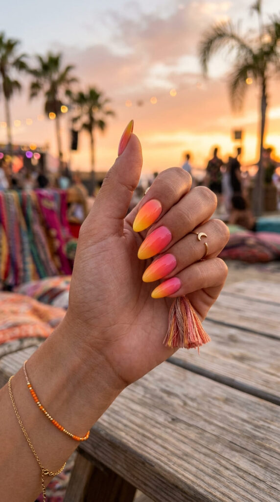 Sunset Ombre Nails