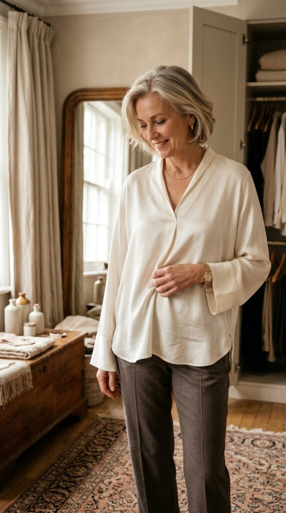 The Silky Popover Blouse for Quiet Luxury Days