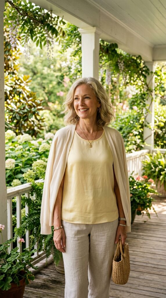 The Sleeveless Blouse With a Light Cardigan