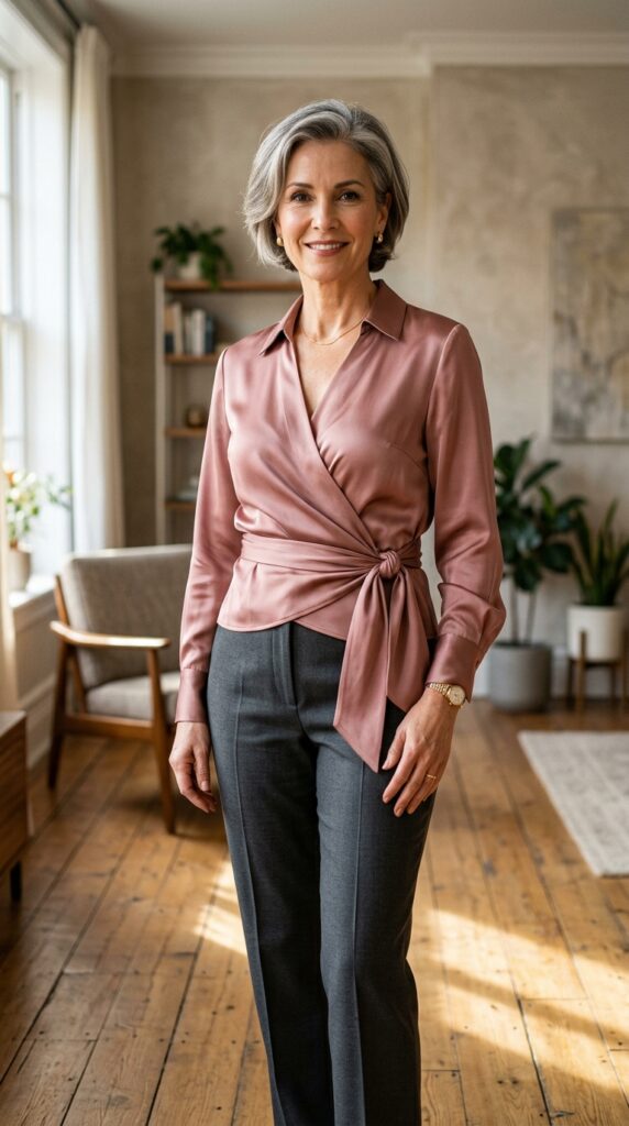 The Wrap Style Blouse for Instant Waist Definition