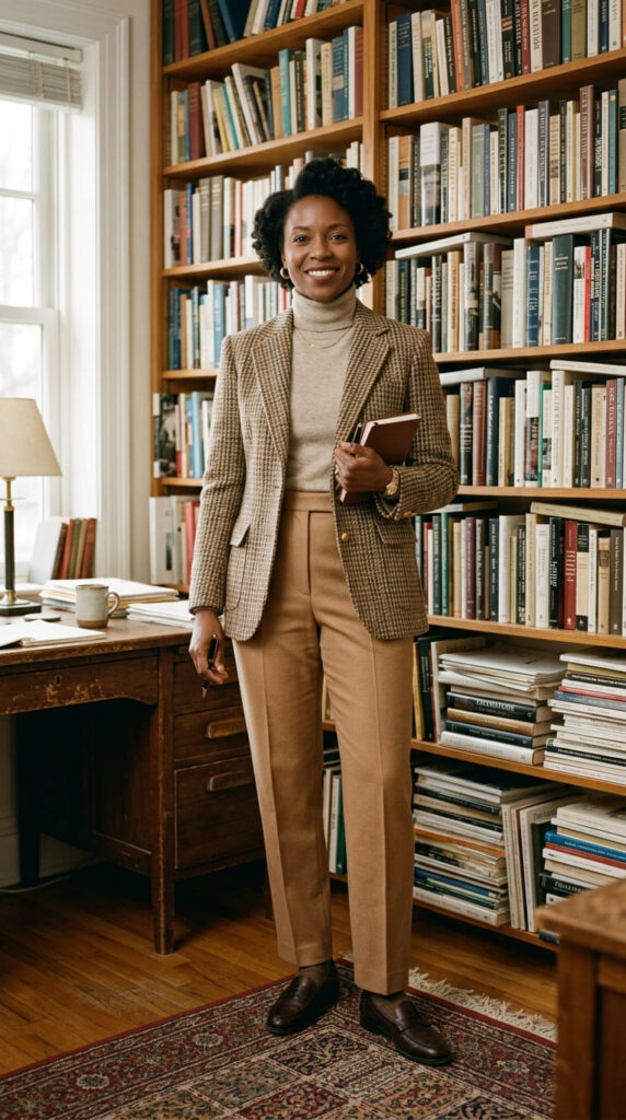 Tweed Jacket With Tailored Trousers For Interview