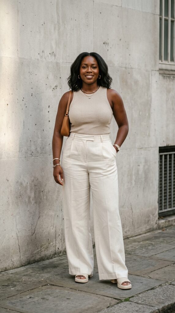 Wide Leg Trousers and a Fitted Tank